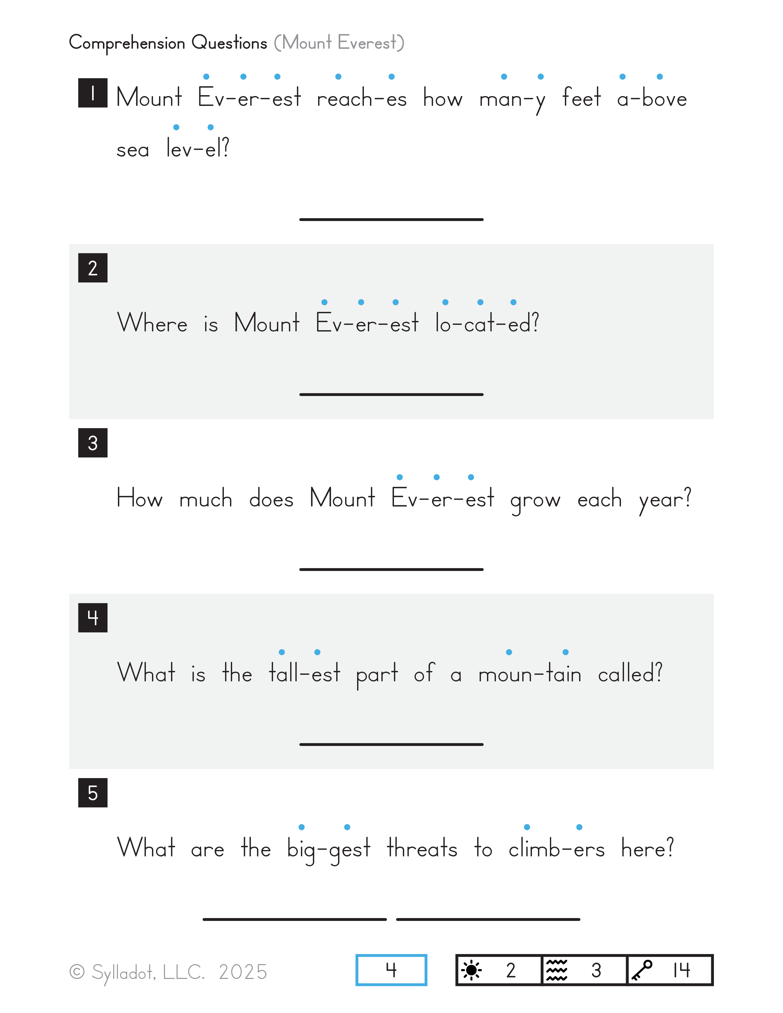 Level 4 Reading