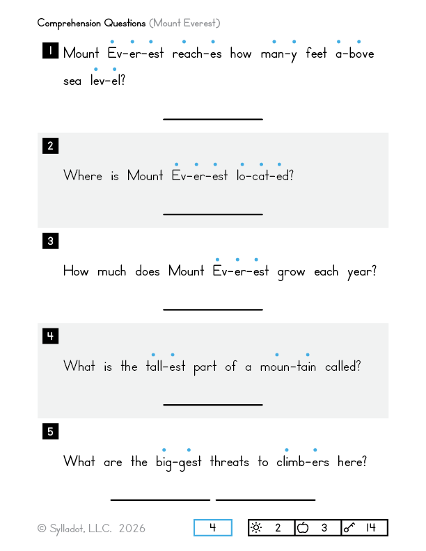 Level 4 Reading